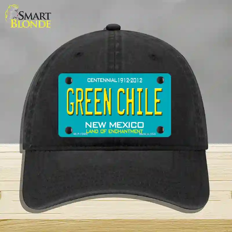 HAT07-MLP-12502 Green Chile   Mexico Novelty License Plate Hat, Unconstructed Cotton - Black