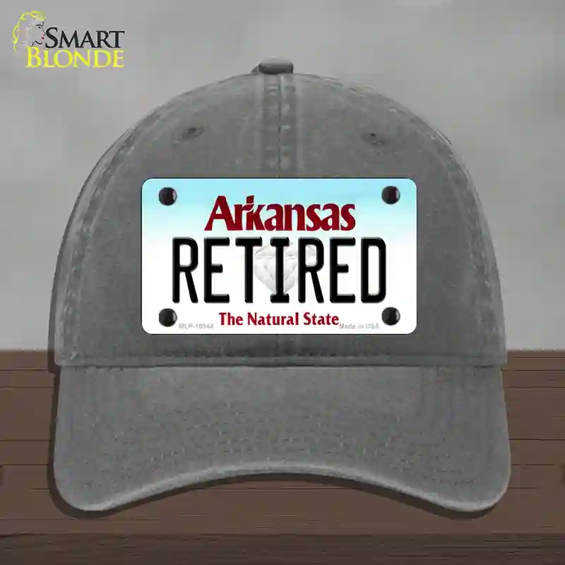 HAT08-MLP-10044 Retired Arkansas Novelty License Plate Hat, Unconstructed Cotton - Charcoal