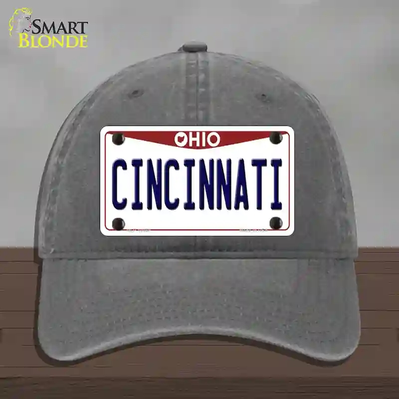 HAT08-MLP-10068 Cincinnati Ohio Novelty License Plate Hat, Unconstructed Cotton - Charcoal