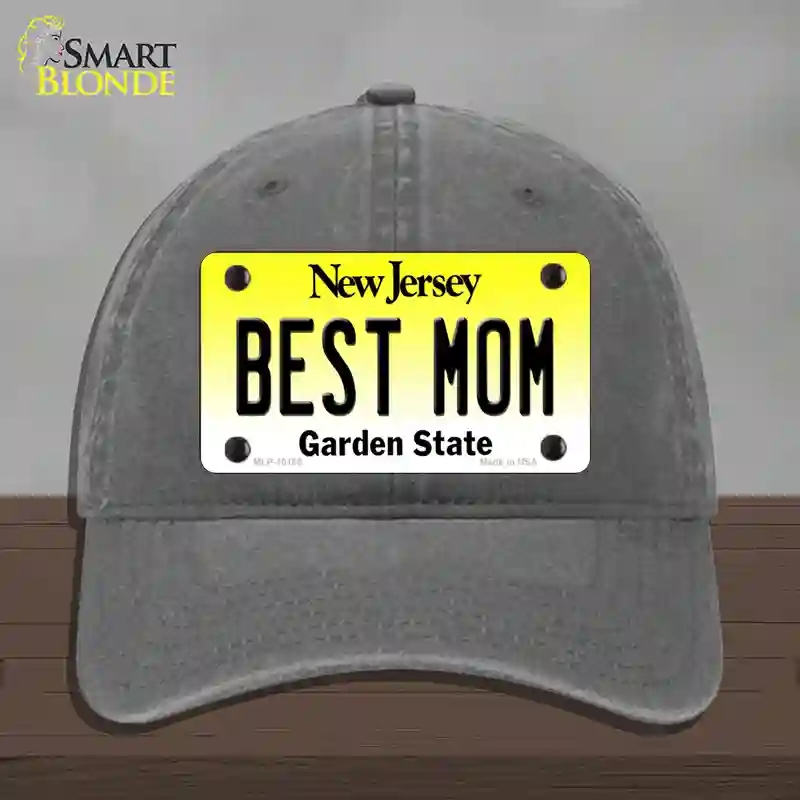HAT08-MLP-10180 Best Mom   Jersey Novelty License Plate Hat, Unconstructed Cotton - Charcoal