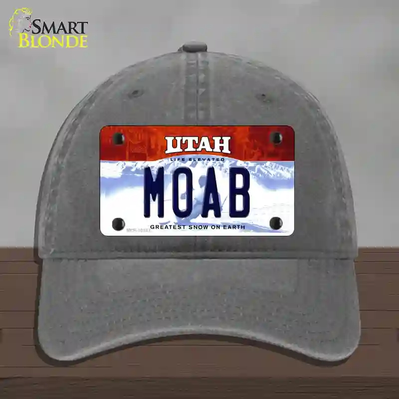 HAT08-MLP-10191 Moab Utah Novelty License Plate Hat, Unconstructed Cotton - Charcoal