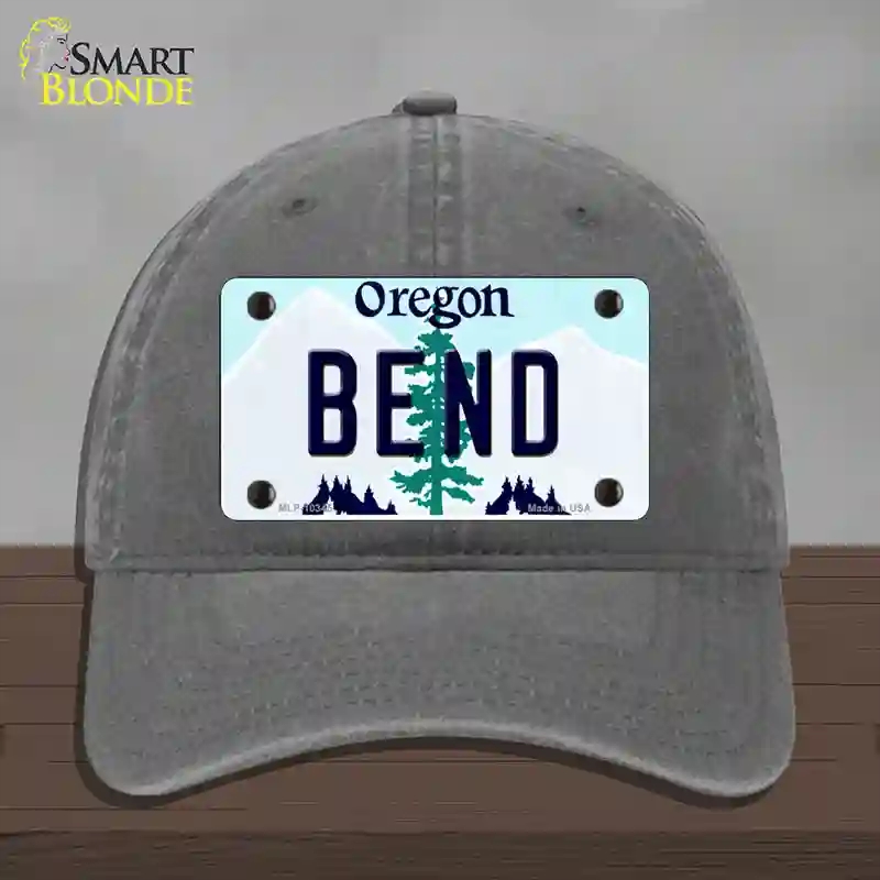 HAT08-MLP-10345 Bend Oregon Novelty License Plate Hat, Unconstructed Cotton - Charcoal