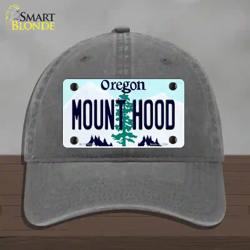 HAT08-MLP-10353 Mount Hood Oregon Novelty License Plate Hat, Unconstructed Cotton - Charcoal