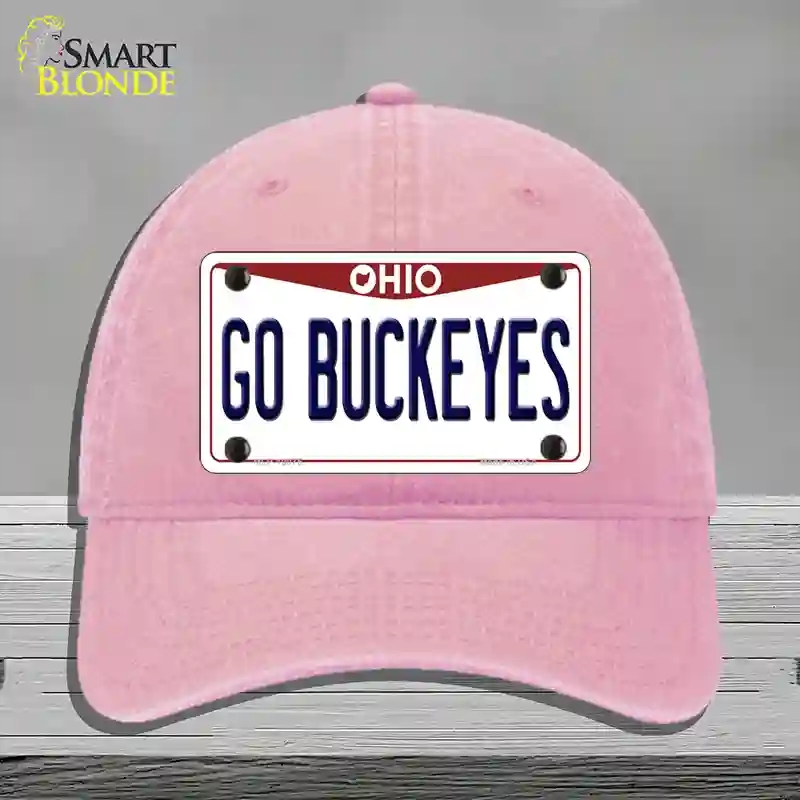 HAT12-MLP-10075 Go Buckeyes Ohio Novelty License Plate Hat, Unconstructed Cotton - Pink