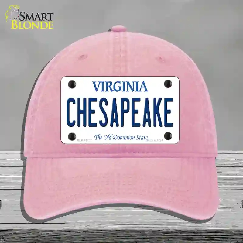 HAT12-MLP-10107 Chesapeake Virginia Novelty License Plate Hat, Unconstructed Cotton - Pink