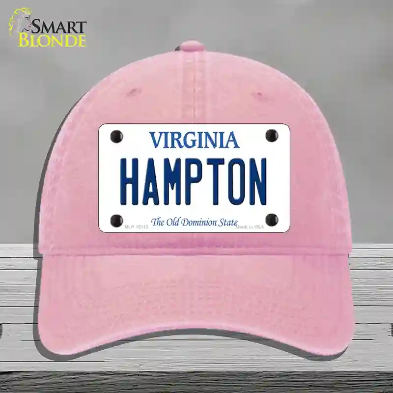 HAT12-MLP-10112 Hampton Virginia Novelty License Plate Hat, Unconstructed Cotton - Pink