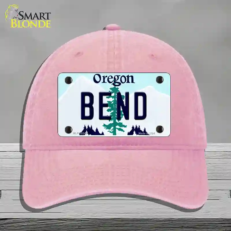 HAT12-MLP-10345 Bend Oregon Novelty License Plate Hat, Unconstructed Cotton - Pink