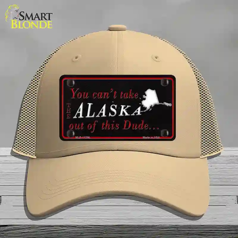 HAT15-MLP-11256 Alaska Dude Novelty License Plate Hat, Mesh - Khaki