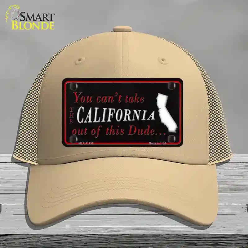 HAT15-MLP-11259 California Dude Novelty License Plate Hat, Mesh - Khaki