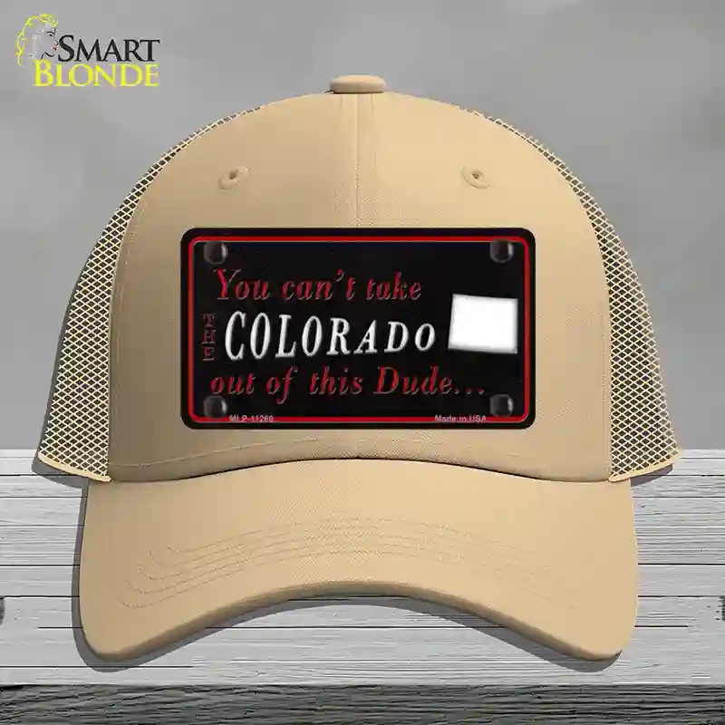 HAT15-MLP-11260 Colorado Dude Novelty License Plate Hat, Mesh - Khaki