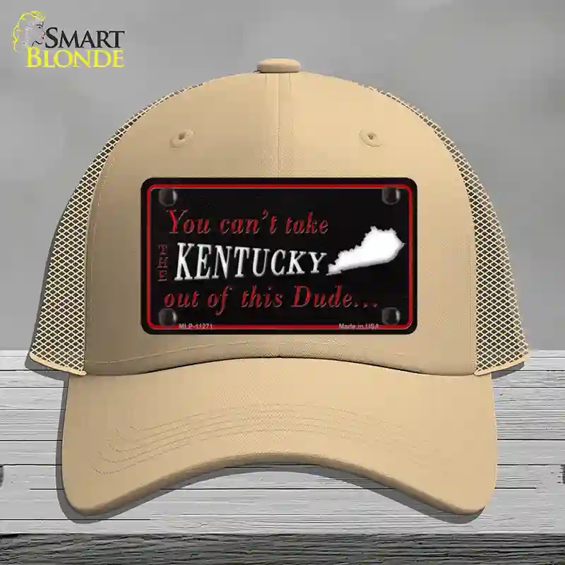 HAT15-MLP-11271 Kentucky Dude Novelty License Plate Hat, Mesh - Khaki