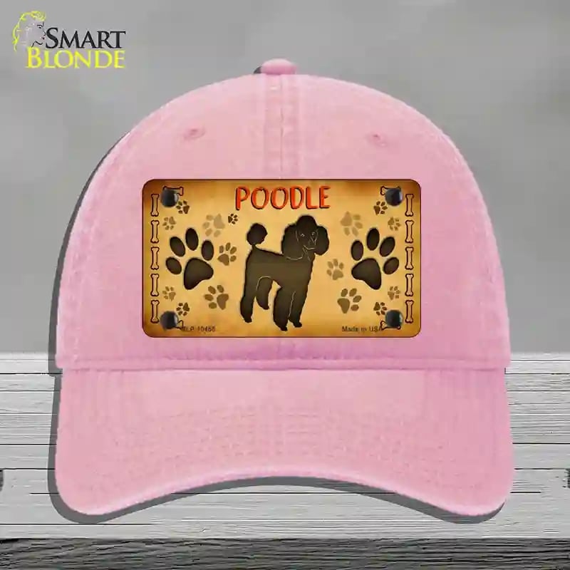 HAT12-MLP-10455 Poodle Novelty License Plate Hat, Unconstructed Cotton - Pink
