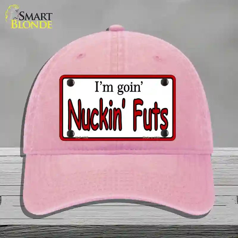 HAT12-MLP-1050 Im Going Nucking Futs Novelty License Plate Hat, Unconstructed Cotton - Pink