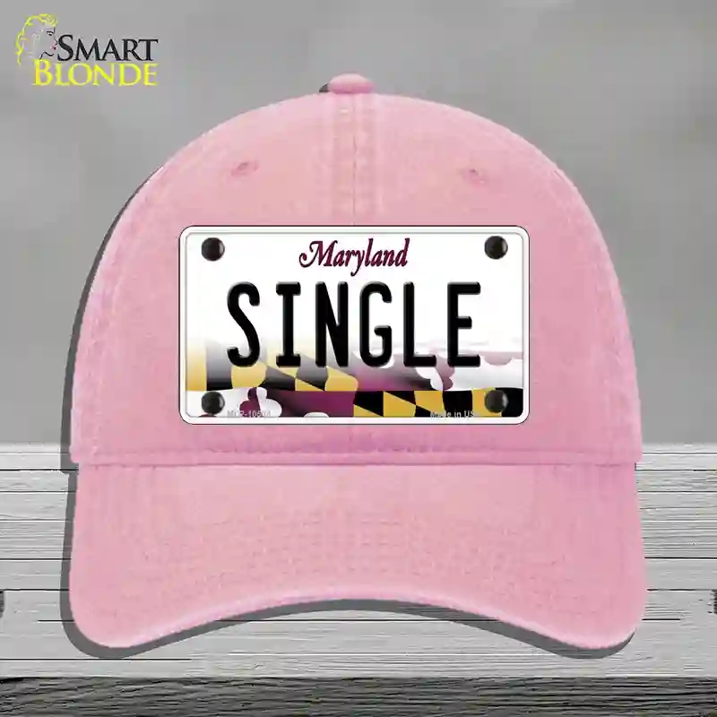 HAT12-MLP-10506 Single Maryland Novelty License Plate Hat, Unconstructed Cotton - Pink