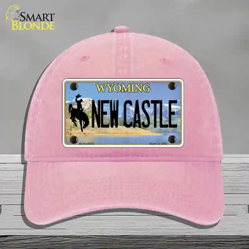 HAT12-MLP-10525   Castle Wyoming Novelty License Plate Hat, Unconstructed Cotton - Pink