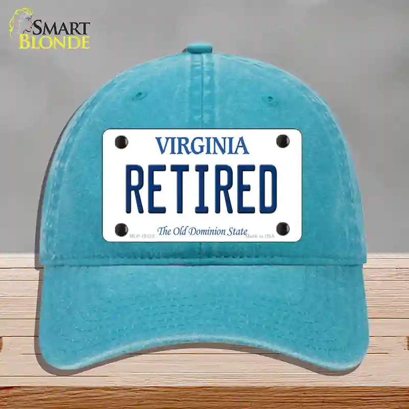 HAT10-MLP-10122 Retired Virginia Novelty License Plate Hat, Unconstructed Cotton - Lake Blue