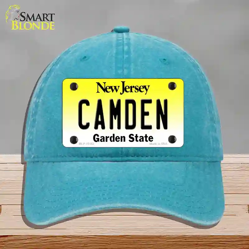 HAT10-MLP-10152 Camden   Jersey Novelty License Plate Hat, Unconstructed Cotton - Lake Blue