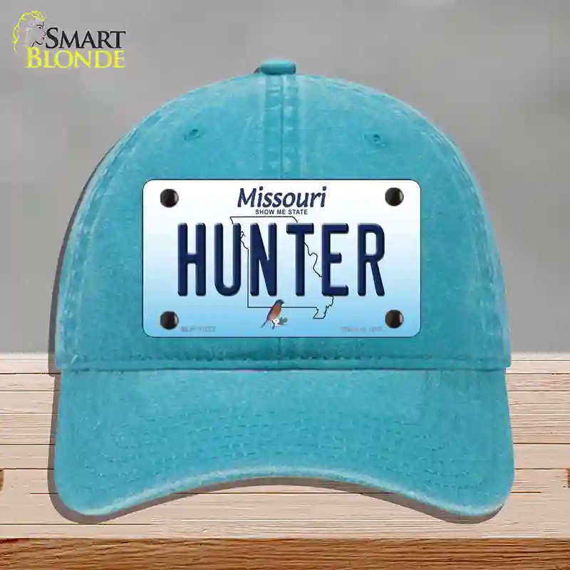 HAT10-MLP-10272 Hunter Missouri Novelty License Plate Hat, Unconstructed Cotton - Lake Blue