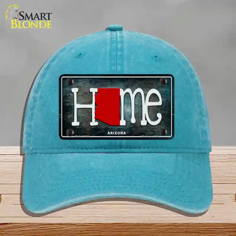 HAT10-MLP-11994 Arizona Home State Outline Novelty License Plate Hat, Unconstructed Cotton - Lake Blue