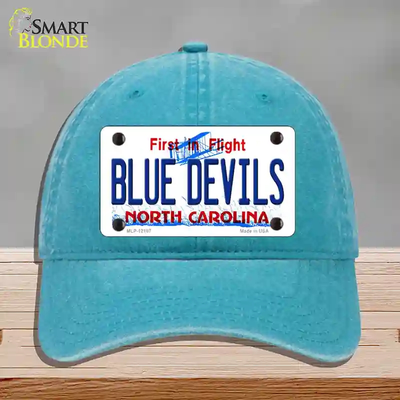 HAT10-MLP-12107 Blue Devils North Carolina State Novelty License Plate Hat, Unconstructed Cotton - Lake Blue