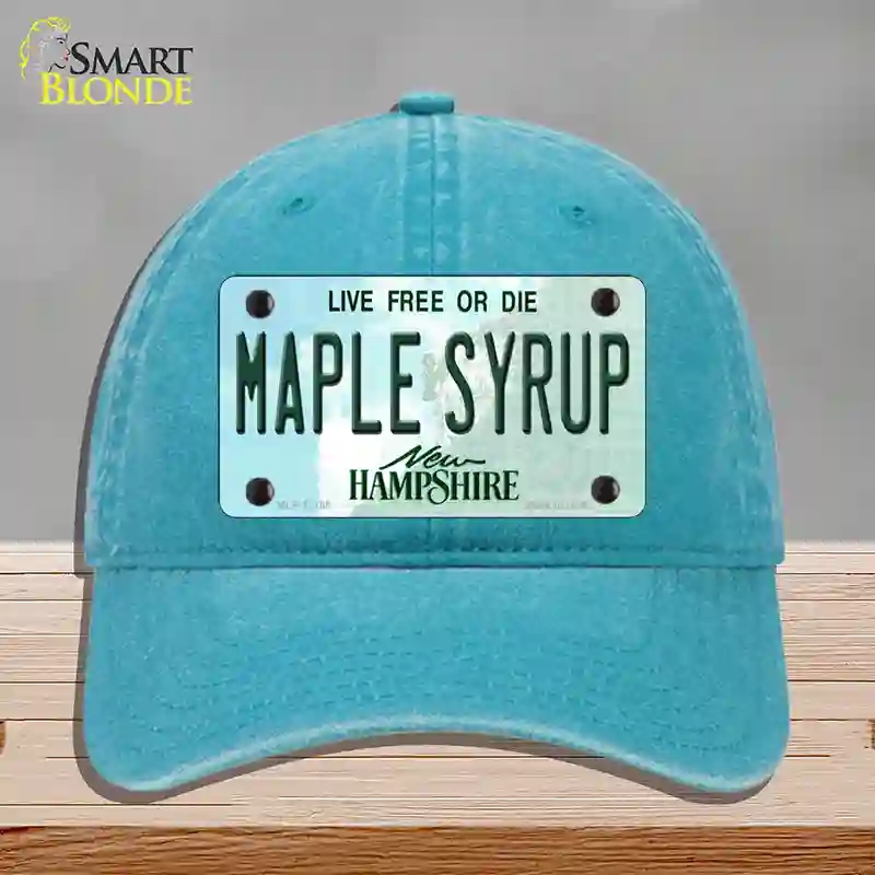 HAT10-MLP-12165 Maple Syrup   Hampshire Novelty License Plate Hat, Unconstructed Cotton - Lake Blue