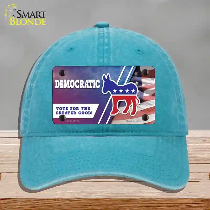 HAT10-MLP-12267 Democratic Vote for Greater Good Novelty License Plate Hat, Unconstructed Cotton - Lake Blue