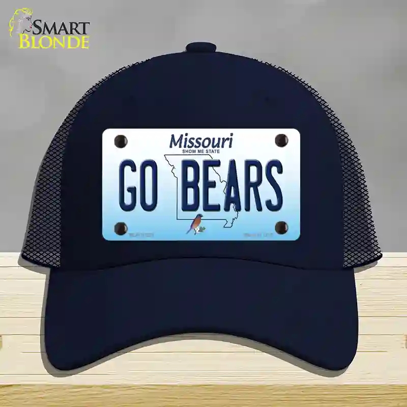 HAT16-MLP-10253 Go Bears Missouri Novelty License Plate Hat, Mesh - Navy