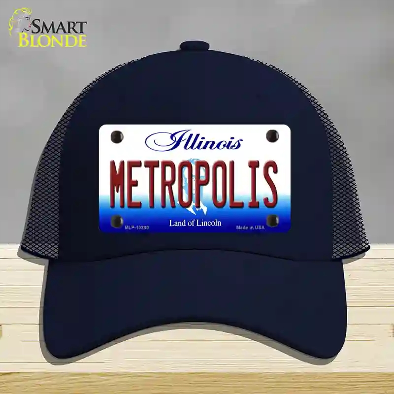 HAT16-MLP-10290 Metropolis Illinois Novelty License Plate Hat, Mesh - Navy