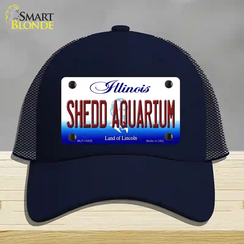 HAT16-MLP-10329 Shedd Aquarium Illinois Novelty License Plate Hat, Mesh - Navy