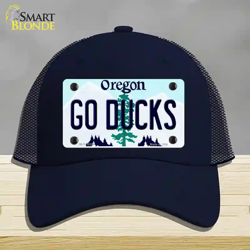 HAT16-MLP-10355 Go Ducks Oregon Novelty License Plate Hat, Mesh - Navy