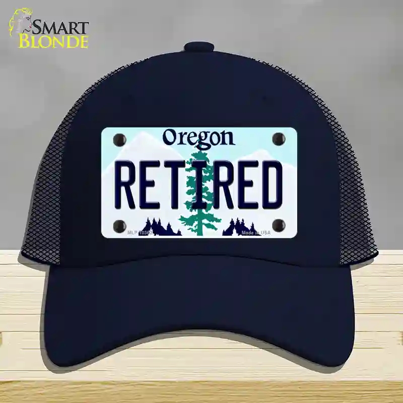 HAT16-MLP-10362 Retired Oregon Novelty License Plate Hat, Mesh - Navy