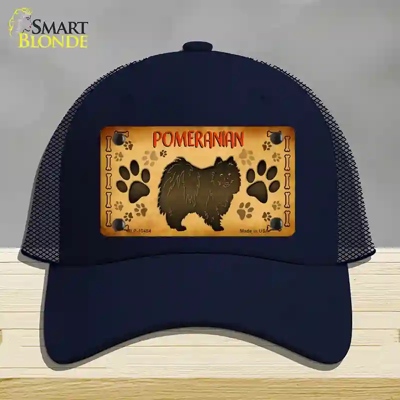 HAT16-MLP-10454 Pomeranian Novelty License Plate Hat, Mesh - Navy