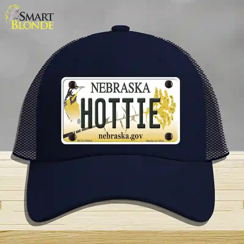 HAT16-MLP-10585 Hottie Nebraska Novelty License Plate Hat, Mesh - Navy