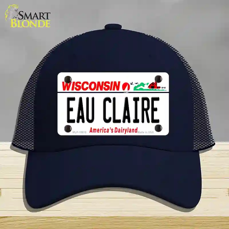 HAT16-MLP-10615 Eau Claire Wisconsin Novelty License Plate Hat, Mesh - Navy
