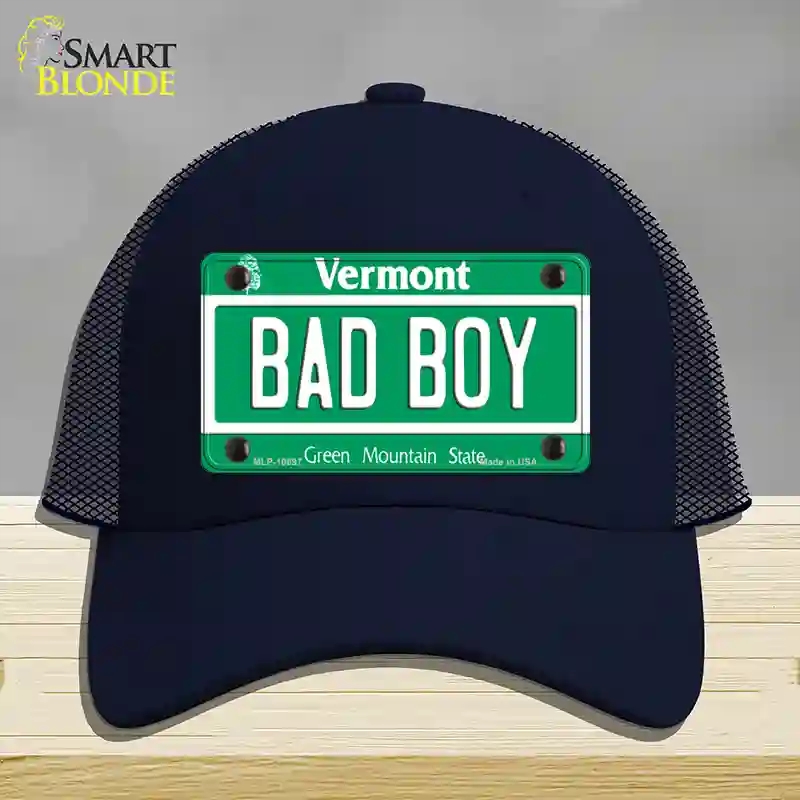 HAT16-MLP-10697 Bad Boy Vermont Novelty License Plate Hat, Mesh - Navy