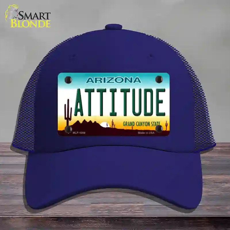 HAT18-MLP-1089 Arizona Attitude Novelty License Plate Hat, Mesh - Royal Blue