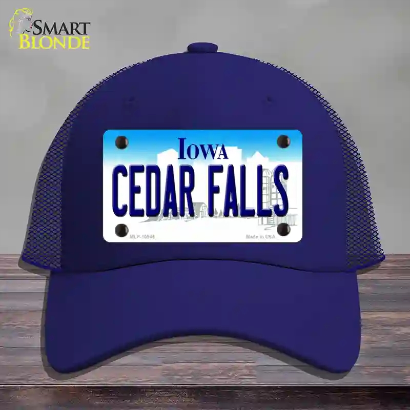 HAT18-MLP-10945 Cedar Falls Iowa Novelty License Plate Hat, Mesh - Royal Blue