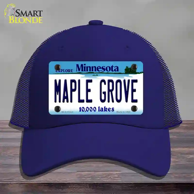 HAT18-MLP-11042 Maple Grove Minnesota State Novelty License Plate Hat, Mesh - Royal Blue