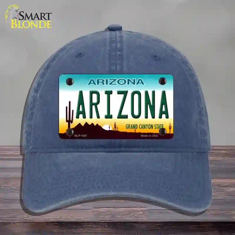 HAT11-MLP-1067 Arizona Novelty License Plate Hat, Unconstructed Cotton - Navy