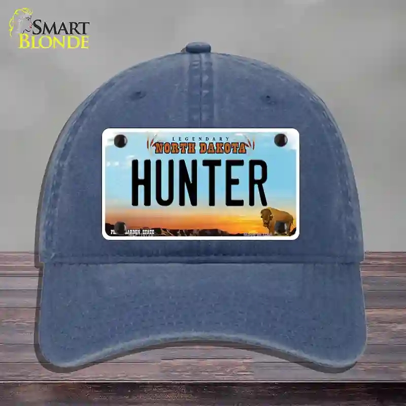 HAT11-MLP-10728 Hunter North Dakota Novelty License Plate Hat, Unconstructed Cotton - Navy