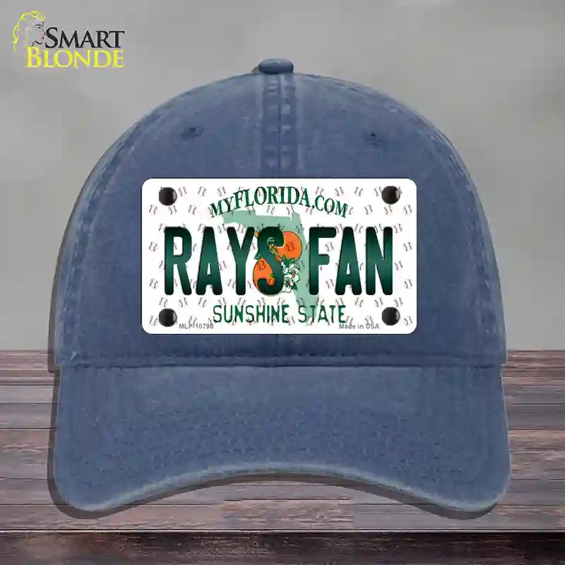 HAT11-MLP-10798 Rays Fan Florida Novelty License Plate Hat, Unconstructed Cotton - Navy