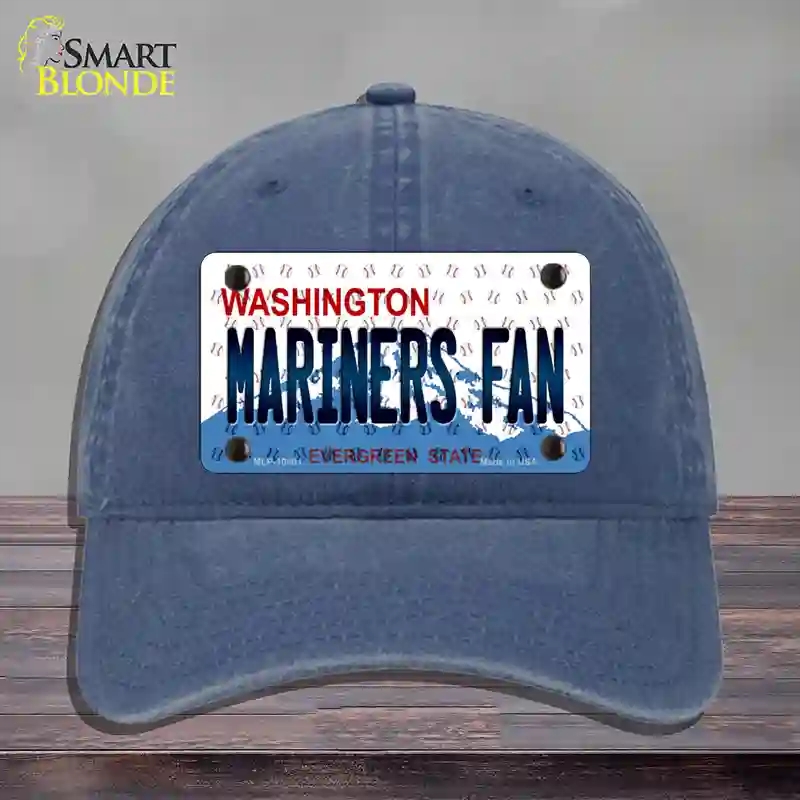 HAT11-MLP-10801 Mariners Fan Washington Novelty License Plate Hat, Unconstructed Cotton - Navy