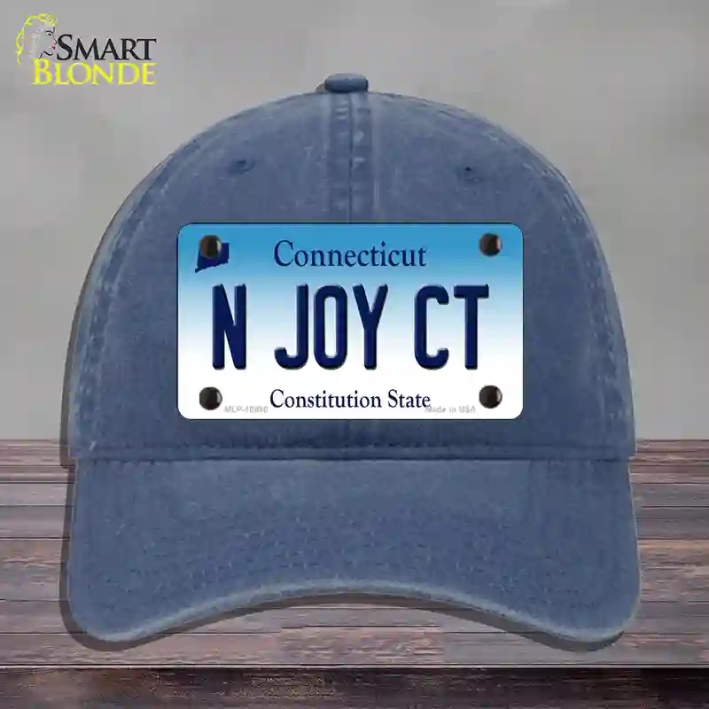 HAT11-MLP-10890 N Joy CT Connecticut Novelty License Plate Hat, Unconstructed Cotton - Navy