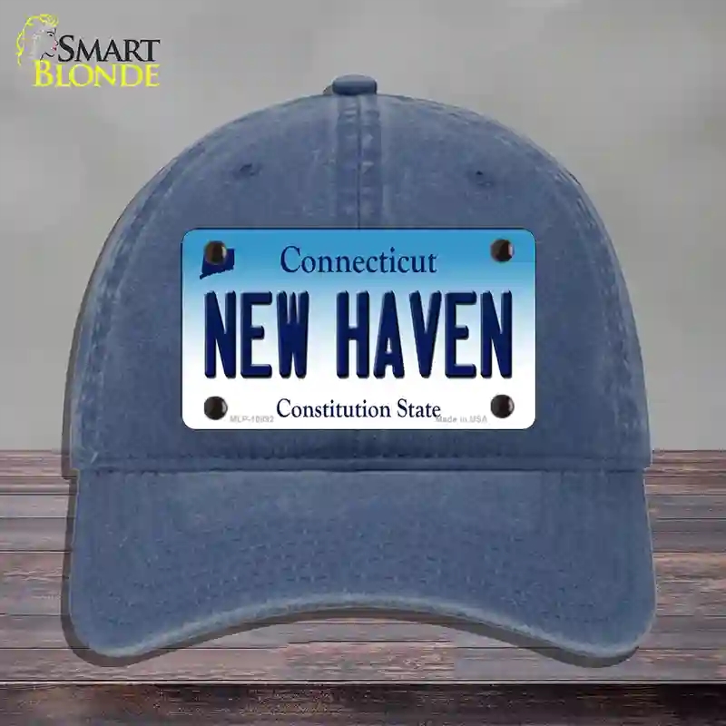HAT11-MLP-10892   Haven Connecticut Novelty License Plate Hat, Unconstructed Cotton - Navy