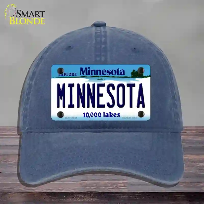 HAT11-MLP-11032 Minnesota State Novelty License Plate Hat, Unconstructed Cotton - Navy