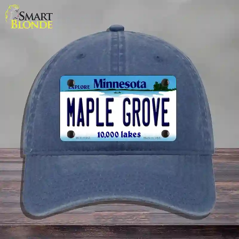 HAT11-MLP-11042 Maple Grove Minnesota State Novelty License Plate Hat, Unconstructed Cotton - Navy