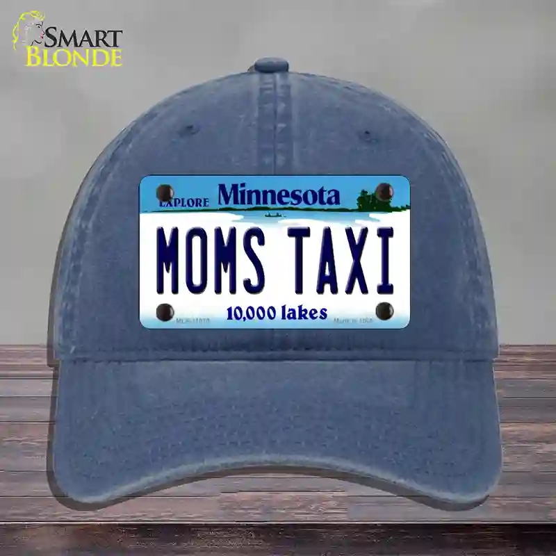 HAT11-MLP-11070 Moms Taxi Minnesota State Novelty License Plate Hat, Unconstructed Cotton - Navy