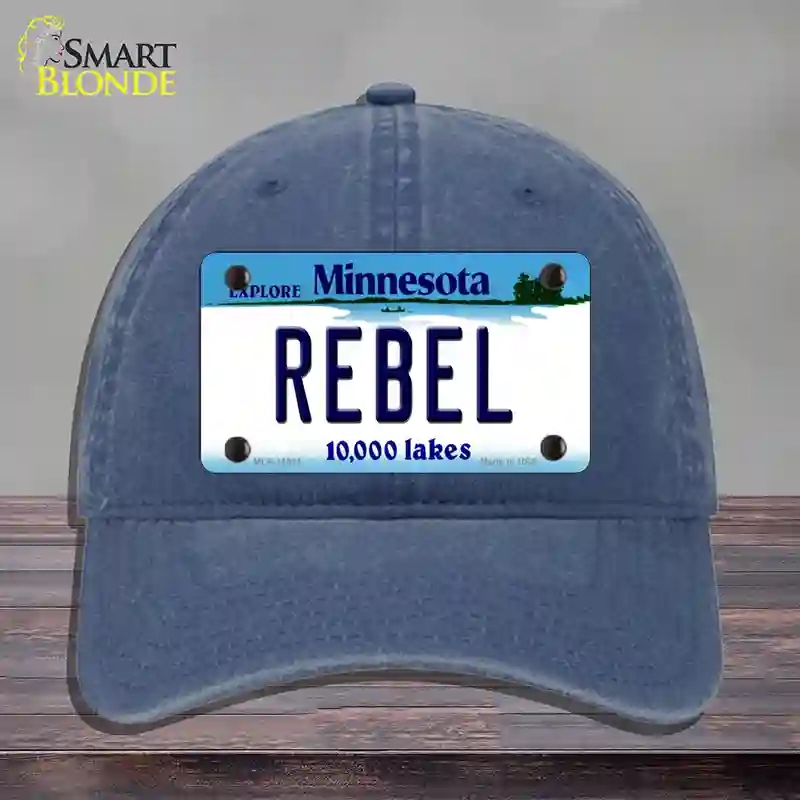HAT11-MLP-11081 Rebel Minnesota State Novelty License Plate Hat, Unconstructed Cotton - Navy