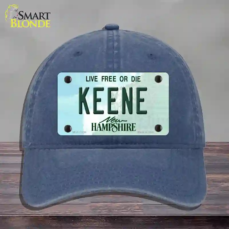 HAT11-MLP-11138 Keene   Hampshire State Novelty License Plate Hat, Unconstructed Cotton - Navy