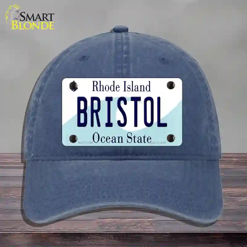 HAT11-MLP-11195 Bristol Rhode Island State Novelty License Plate Hat, Unconstructed Cotton - Navy